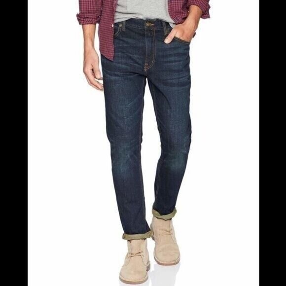 J. Crew Factory Men's The Sutton Dark Wash Straight Leg Jeans Size 32x32 - Picture 2 of 14